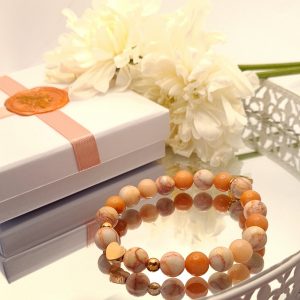 Hálókő- Aventurin Pure Love karkötő rose gold nemesacél kiegészítőkkel