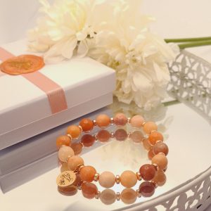 Narancssárga Aventurin Adventure karkötő rose gold Hematit kiegészítőkkel