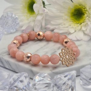 Nap jáde Mandala karkötő rose gold színű Hematittal