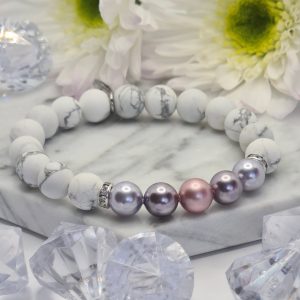 Howlit Minimal karkötő Swarovski gyöngyökkel és strasszos kiegészítővel