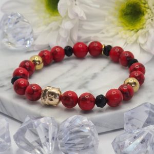 Festett Howlit Lucky karkötő Hematit Buddhával