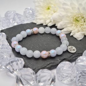 Akvamarin Pretty karkötő irizáló Swarovski gyöngyökkel