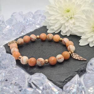 Hálókő Love karkötő rose gold színű nemesacél kiegészítőkkel