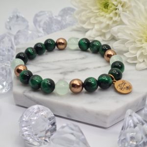 Tigrisszem- Cián jáde Pretty karkötő Swarovski kiegészítőkkel